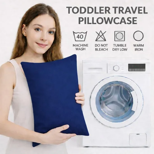 Miniatura 9 de COTTON STICH™ Juego de 2 fundas de almohada para niños pequeños de 14 x 20 pulgadas, 100% algodón de 600 hilos, fundas de almohada suaves y Azul