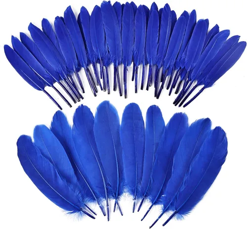 Miniatura 8 de iHUFeather 270 plumas de ganso azul aguamarina para manualidades, 2 estilos de 4 a 7 pulgadas, plumas naturales a granel para bricolaje, cosplay