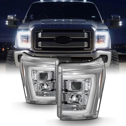Miniatura 8 de AKKON - Para Ford F250 F350 F450 F550 Superduty 2011-2016, faros LED de tubo negro proyector, juego de pilotos conductor+pasajero