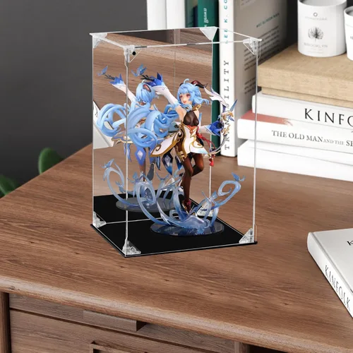 Miniatura 5 de Vitrina de acrílico transparente para figuras de acción con parte trasera espejada, caja de exhibición de protección a prueba de polvo, estuche