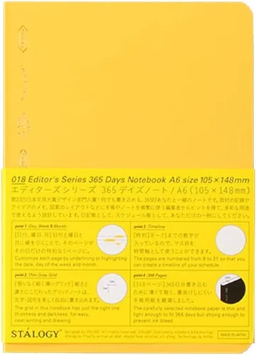 Miniatura 10 de Nitoms S4111 STALOGY - Cuaderno, A5, Cuadrado, 1/2 Oreja, Amarillo