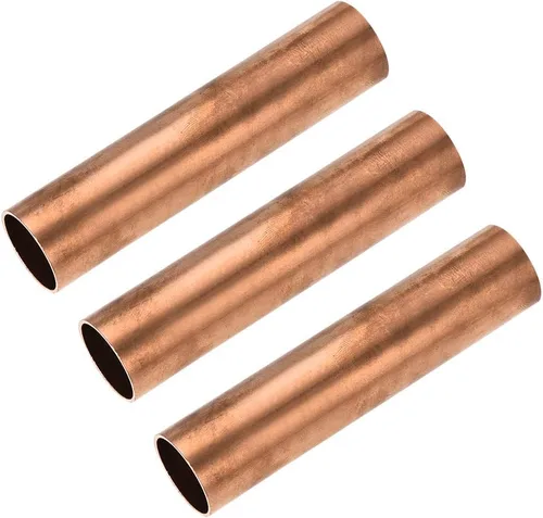 Miniatura 22 de uxcell Tubo redondo de cobre, 0.591 in OD 0.039 in espesor de pared 3.937 in longitud tubo recto tubo 3 piezas