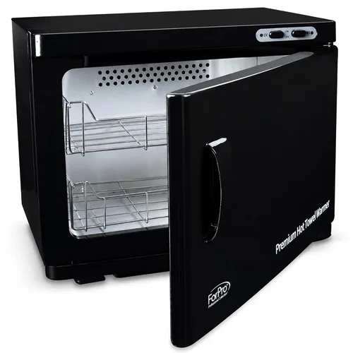 ForPro Professional Collection Calentador de toallas calientes premium, capacidad extra grande de 23 litros, dos estantes de acero inoxidable, color