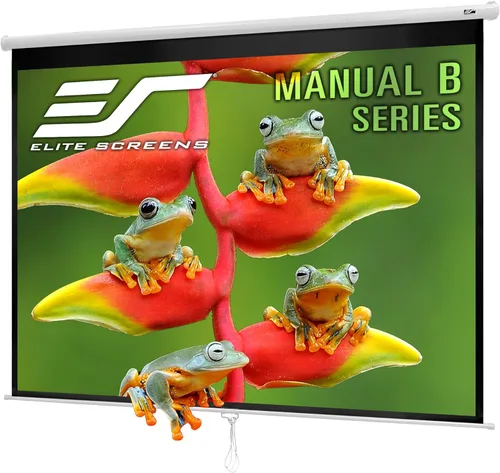 Miniatura 13 de Elite Screens Manual B, pantalla de proyección manual desplegable de 80 pulgadas 4K/8K para cine en casa, juegos, pantalla de proyección M80H Blanco