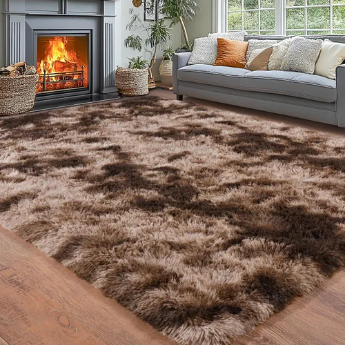 Miniatura 138 de Alfombras de área de 8x10 para sala de estar, alfombra shaggy grande ultra suave y esponjosa para dormitorio, alfombras de felpa mullida Blanco crema
