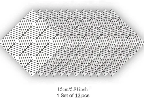 Miniatura 4 de Alwayspon 12 calcomanías mate para azulejos de pared, despegar y pegar, calcomanías de vinilo autoadhesivas para azulejos de cocina y baño, 6 x 6