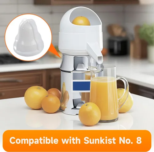 Miniatura 3 de Bombilla extractora de cuello cuadrado para exprimidor de limón/lima blanco compatible con Sunkist No. 8 Reemplazar #: 02AR