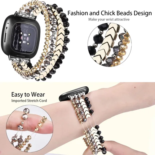 Miniatura 3 de MOFREE Bracelet Compatible with Fitbit Versa 3/Versa 4 Bands/Fitbit Sense/Sense 2 Bands for Women