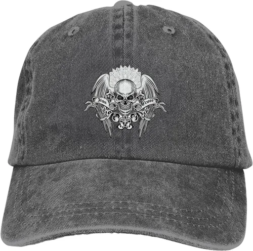 Miniatura 9 de Cowboy Hat Trendy Hats for Man and Women Djustable Four Season Outdoor Baseball Cap of Hell Skull with Angel Deep Heather