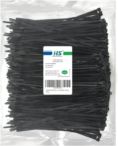 Miniatura 12 de HS Bridas de plástico duraderas de 4 pulgadas (paquete de 1000 unidades) pequeñas envolturas finas de nailon autobloqueantes de 18 libras para Negro
