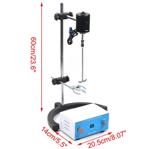 Miniatura 5 de Agitador eléctrico de arriba, mezclador de laboratorio de 0-2800rpm con tiempo y velocidad ajustable 10L mezclador de laboratorio de agitación