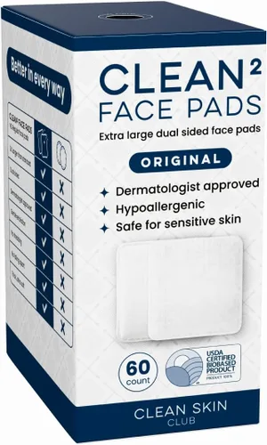 Clean Skin Club Clean² Pads 2.0 [Nuevos y mejorados bordes] Almohadillas faciales garantizadas sin desprendimientos ni desgarros, capas triples