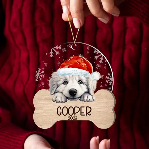 Miniatura 159 de Nazenti American Pit Bull Terrier Adorno de Navidad, adorno de perro fotográfico, adorno de perro personalizado, adornos de fotos de madera