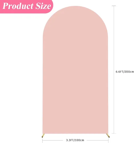 Miniatura 93 de Putros Cubierta de Arco de Boda 6 Pies Beige Spandex Ajustada Parte Superior Redonda Chiara Cubiertas de Soporte de Fondo para Decoración de Bodas