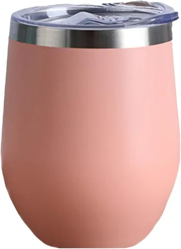 Miniatura 19 de Copas de vino de acero inoxidable, vaso aislado de doble pared con tapa para vino, café, bebidas, champán, cócteles (acero inoxidable)