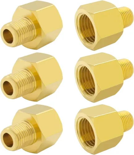 Miniatura 8 de Hooshing 6 piezas de adaptador reductor de tubería de latón 3/8" NPT hembra a 1/4" NPT macho