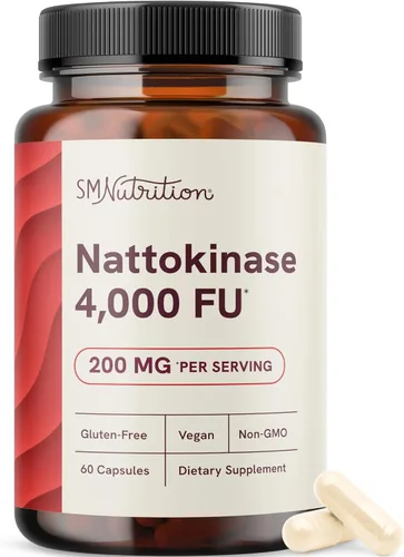 Suplemento de nattoquinasa 4000 FU | Apoya la circulación saludable y mantiene los niveles de fibrina | Nattokinase 4000 FU por porción | Derivado