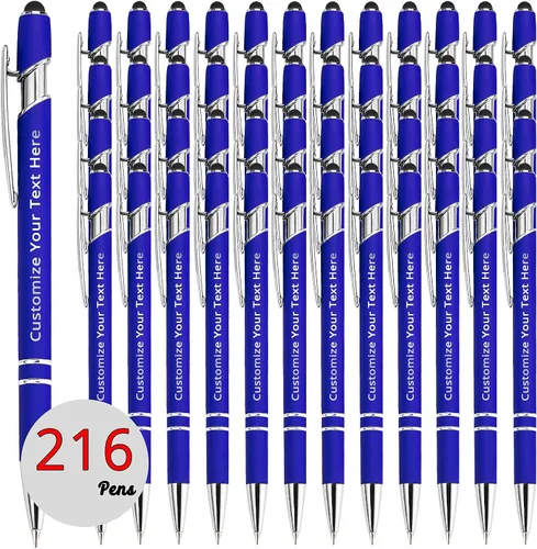 Miniatura 26 de Aolun 108 bolígrafos personalizados al por mayor con stylus grabado, bolígrafos personalizados, metal suave al tacto, grabado de nombre, logotipo
