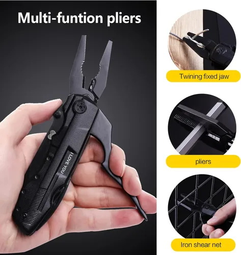 Miniatura 4 de Cuchillo de bolsillo multiherramienta para hombres, relleno de calcetines de Navidad, regalos para novio, él, marido, papá, alicates tácticos