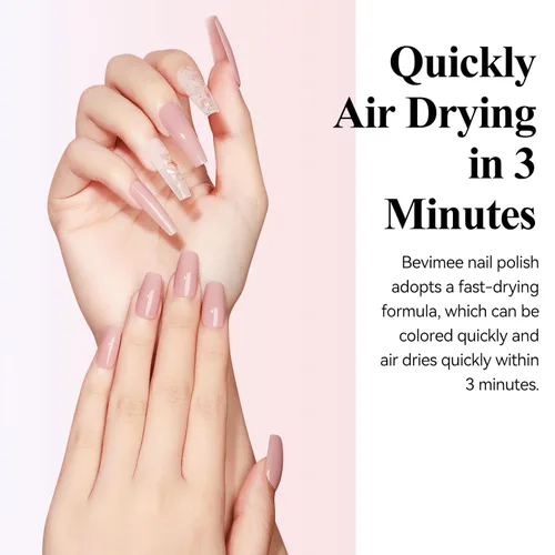 Miniatura 6 de Esmalte de uñas de secado rápido, secado rápido, esmalte de uñas transparente color nude regular, esmalte de uñas holográfico de alta cobertura