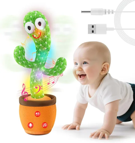 Miniatura 8 de Juguete de cactus que habla bailando para bebés, niños y niñas, juguete de grabación que imita el canto repite lo que dices, regalo musical