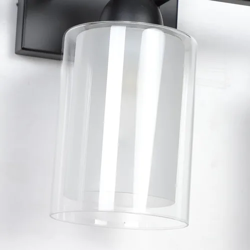 Miniatura 6 de Mecgirn Lámpara de tocador de baño de acero inoxidable sobre el espejo, 3 lámparas de baño de níquel cepillado con vidrio de leche y pantallas