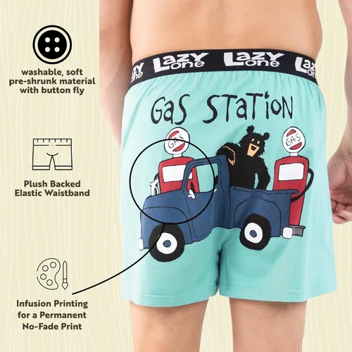 Miniatura 5 de Lazy One - Bóxer corto con estampados de animales divertidos, ropa interior novedosa y divertida, regalos chistosos para hombres, calzoncillos bóxer