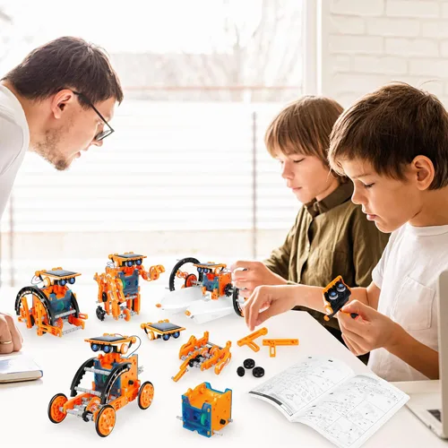 Miniatura 7 de Juguetes de Robot Solar Educativo STEM 13 en 1 para edades de 8 a 12 años, kit DIY de robots de experimentos científicos de construcción, regalos