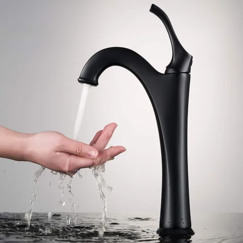 Miniatura 7 de KRAUS Elavo C-KCV-121-1200MB - Lavabo de baño de cerámica rectangular de porcelana blanca moderna de 19 pulgadas y grifo Arlo negro mate con drenaje