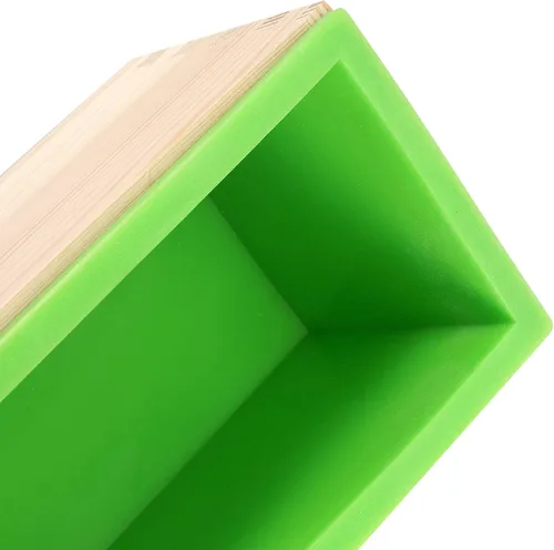 Miniatura 3 de Kit de jabón de silicona de 47 onzas, 3 piezas de jabón de silicona rectangular verde con 3 cajas de madera y 3 tapas, suministros de bricolaje