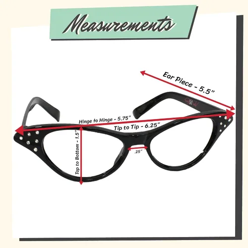 Miniatura 4 de Hip Hop 50's Shop Gafas de diamantes de imitación de ojo de gato