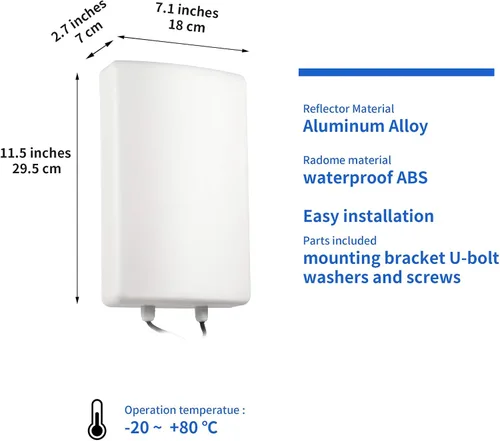 Miniatura 2 de Antena MIMO de alta ganancia 4G LTE 5G impermeable doble polarizada MIMO con doble cable de 16.4 ft SMA/TS9 conector para Netgear Nighthawk M6/M6