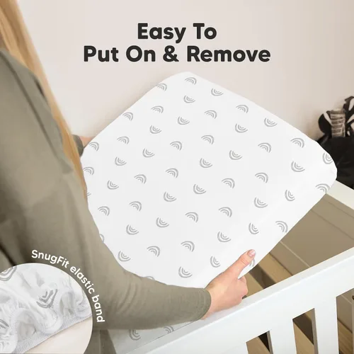 Miniatura 6 de KeaBabies Paquete de 2 sábanas de cuna orgánicas para niños y niñas - 52x28 Sábanas ajustadas para colchón de cuna, cubierta de jersey de algodón