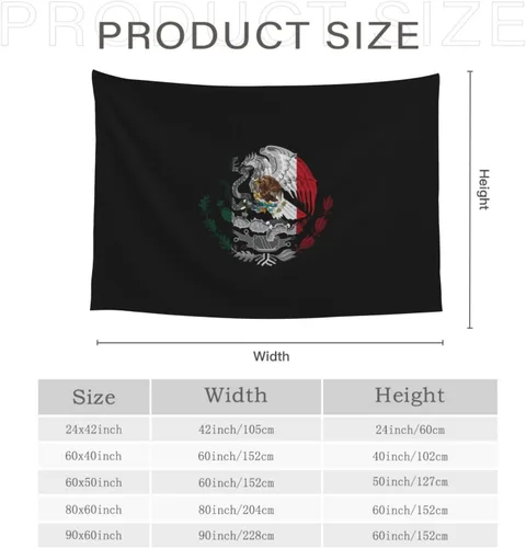 Miniatura 6 de JUHIOPOI Tapiz de bandera de México, para colgar en la pared, arte hippie mexicano mexicano, decoración de pared para dormitorio, sala de estar