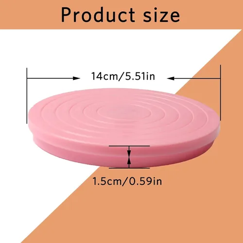 Miniatura 4 de 2 mini tocadiscos para tartas de 5.5 pulgadas, soporte giratorio de 360 grados, base giratoria de postre para pasteles para decoración de cupcakes