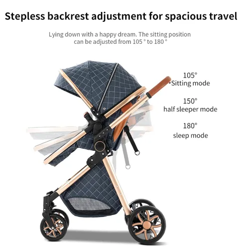 Miniatura 7 de Cochecito de bebé 2 en 1 con función de cochecito, plegable, portátil, cómodo, para bebés de 0 a 36 meses (negro)
