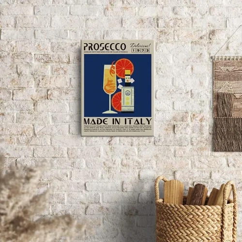 Miniatura 4 de Divertida impresión en lienzo de cóctel Prosecco Art Wall Painting Posters de 12 x 15 pulgadas, decoración moderna para el hogar, cocina, bar
