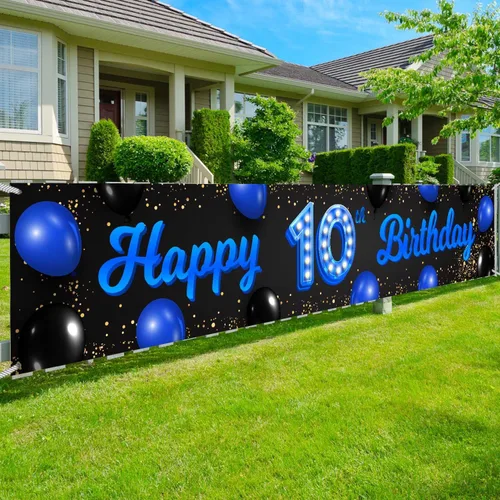 Miniatura 9 de Cartel azul y negro de feliz cumpleaños número 20, decoración temática de globos de confeti para niñas y mujeres, decoraciones de fiesta