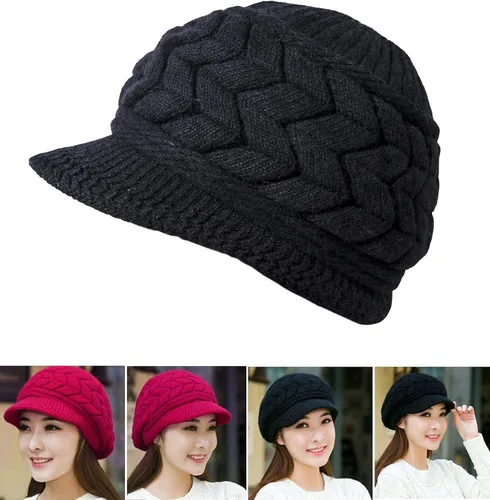 Miniatura 3 de YSense Wear Paquete de 2 gorros de punto para mujer con visera