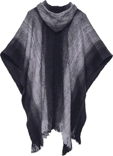 Miniatura 5 de Gamboa Alpaca Poncho Mens Ponchos Adult Pancho Mexican Wool Poncho Blanket Cloak with Hood Winter Poncho Sweater