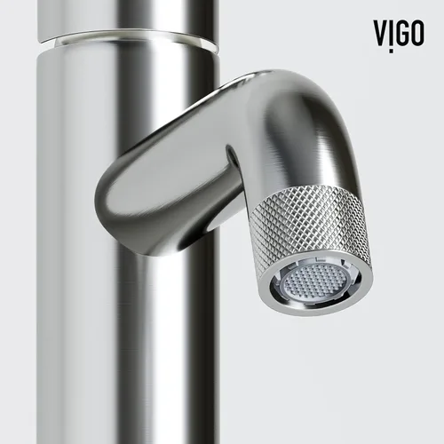 Miniatura 8 de VIGO Cass - Grifo de baño de un solo orificio de 8 pulgadas de alto en níquel cepillado VG01046BN