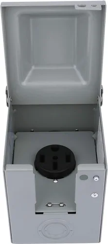 Miniatura 8 de Caja de toma de corriente de 50 amperios y 125/250 voltios, cerrada con cerradura - para RV, cámper, autocaravana, remolque de viaje, autos