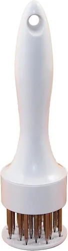 LEM Productos Ablandador redondo de mano, acero inoxidable y plástico, blanco