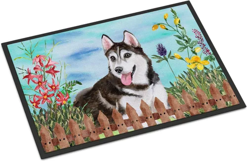 Miniatura 178 de Caroline's Treasures CK1311MAT Cavalier Spaniel Poinsettas - Felpudo de 18 x 27 pulgadas, tapete para puerta delantera, interior y exterior
