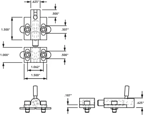 Miniatura 2 de 8020, 2053, 10 y 15 Series Aluminio 0 Grados cerrojo de seguridad, resorte y pasador Pestillo de puerta 80/20 T-Ranura Accesorio de extrusión