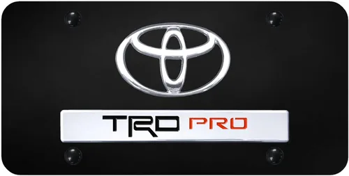 Au-TOMOTIVE GOLD Placa de matrícula con logotipo dual para Toyota TRD Pro (negro)