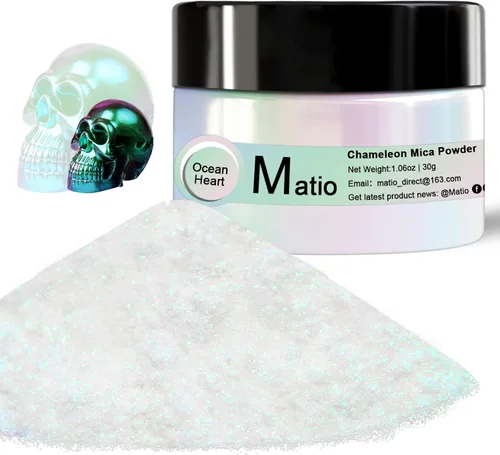 Miniatura 19 de Matio Polvo de Mica Camaleón, 10 * 5g Polvo Cromado, Pigmento de Efecto Nacarado con Cambio de Color, Juego de Polvo de Mica para Resina Epoxi
