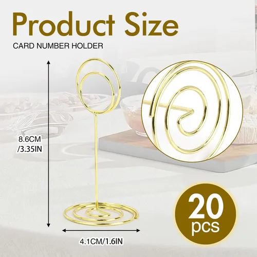 Miniatura 6 de 20 soportes para números de mesa, mini soportes para tarjetas de lugar, soportes para fotos, soportes para tarjetas de mesa pequeños, clips de menú
