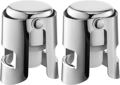 Miniatura 10 de Tapones de champán con protector de champán de acero inoxidable con silicona de grado alimenticio a prueba de fugas que se mantienen frescos, Negro