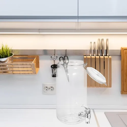 Miniatura 6 de Luxshiny Dispensador de bebidas con espita frigorífica botella de refrigerador dispensador de bebidas de vidrio con grifo dispensador de bebidas